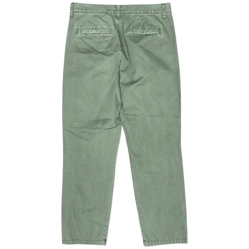 EUC Women's J. CREW Pleated‎ Slouchy Boyfriend Chino Green | Size 27